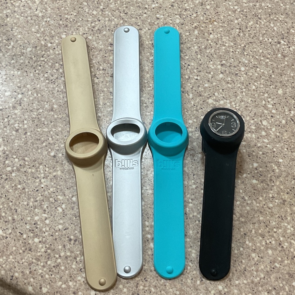 bill’s Watch w/4 silicon Snap watch bands